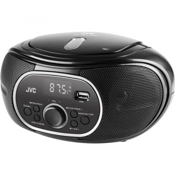 JVC Microsistem audio JVC RD-E221B, Tuner FM, CD player, Negru