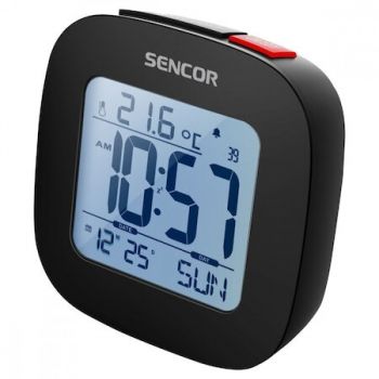 Sencor Ceas cu alarma Sencor Sdc 1200 B, Termometru, Calendar, Radio, Functie Snooze, Negru