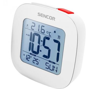 Sencor Ceas desteptator cu termometru, Sencor SDC 1200 W, Alb