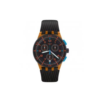 Ceas barbătești -  Chrono Plastic - mecanism quartz - neagră - 42mm