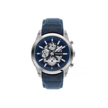 Ceas barbatesc  model WWG401008L - argintiu - curea albastra - rezistenta la apa 5 ATM