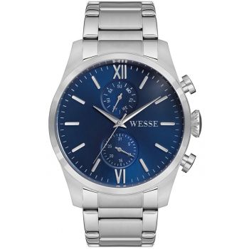 Ceas barbatesc  WWG205305 - curea din otel - 46mm - albastru/argintiu - rezistent la apa 5 ATM