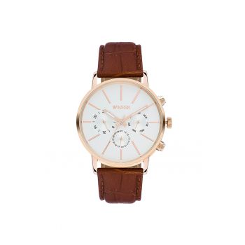 Ceas barbati  model WWG200004 - quartz - rezistent la apa 5 ATM - curea maro