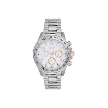 Ceas barbati  model WWG200203 - argintiu - curea din otel - rezistent la apa 5 ATM