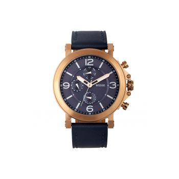 Ceas barbati  model WWG201204 - albastru - mecanism quartz - rezistenta la apa 5 ATM