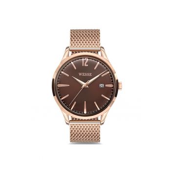 Ceas barbati  model WWG202208 - Quartz - rezistent la apa 3 ATM - bronz - rose gold - bratara din otel