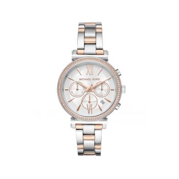 Ceas cronograf din otel inoxidabil Sofie 2-Tones