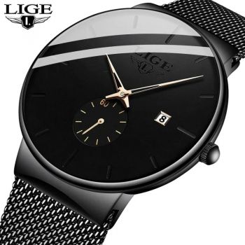 Ceas dama de mana Lige Casual Quartz Fashion Analog Negru