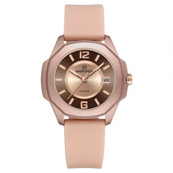Ceas de dama Naviforce Quartz Analog Luxury Fashion Silicon Roz