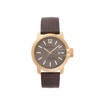 Ceas  NAPSYD005 Waterproof Curea Piele Gold-Brown