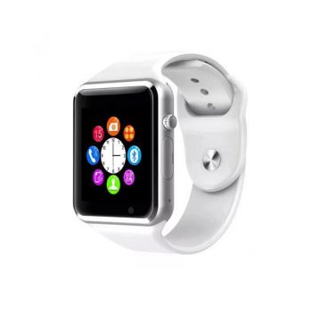 Ceas Smartwatch Techstar® A1, Camera Foto, Ecran 1.54inch, Bluetooth, Compatibil SIM si MicroSD, Apelare, Alb