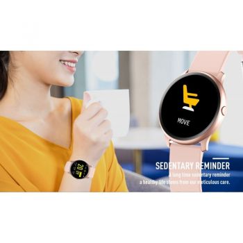 Ceas Smartwatch Techstar® KW19 Alb, 1.3 inch HD Rotund, Monitorizare Cardiaca, Tensiune. Oxigenare, Bluetooth 4.0