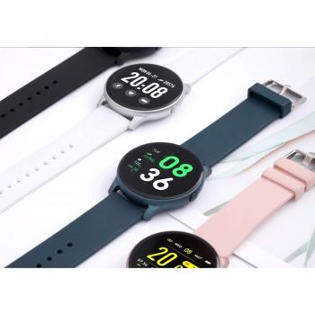 Ceas Smartwatch Techstar® KW19 Albastru, 1.3 inch HD Rotund, Monitorizare Cardiaca, Tensiune. Oxigenare, Bluetooth 4.0