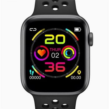 Ceas Smartwatch Techstar® W5 Negru, 1.54 inch IPS, Monitorizare Cardiaca, Tensiune, Sedentarism, Bluetooth 4.2