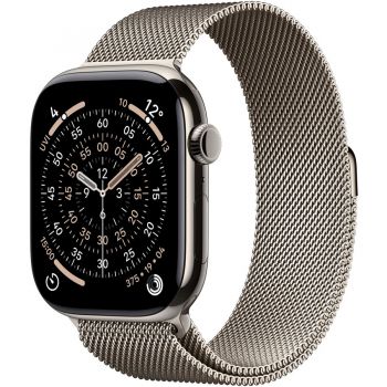 Apple Apple Watch 11 GPS + Cellular, Carcasa Natural Titanium 46mm, Natural Milanese Loop - M/L