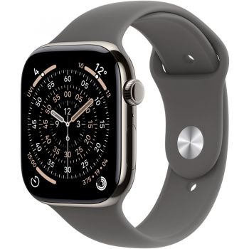 Apple Apple Watch 11 GPS + Cellular, Carcasa Natural Titanium 46mm, Stone Grey Sport Band - M/L