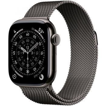 Apple Apple Watch 11 GPS + Cellular, Carcasa Slate Titanium 42mm, Slate Milanese Loop