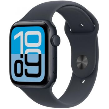 Apple Ceas inteligent Apple Watch SE 3 GPS + Cellular 44mm, Carcasa de aluminiu,Curea sport neagra, Masura - M/L