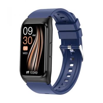 Ceas inteligent Smartwatch iSEN TK75, Silicon, Ecran HD 1.47inch, Ritm Cardiac, Oxigen in Sange, Tensiune, Glicemie, Acid Uric, Lipide, Urmarire Somn, Moduri Sport, Apel Bluetooth, Control Muzica, Vreme, 250mAh (Albastru)