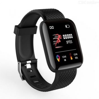 Ceas Smartwatch Techstar® D13, Negru, Bluetooth 4.0, Compatibil Android & iOS, Unisex, Rezistent la Apa