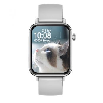 Ceas Smartwatch Techstar® L17, 1.69 inch IPS, Monitorizare Puls, Tensiune, Sedentarism, Bluetooth 5.1, IP67, Argintiu