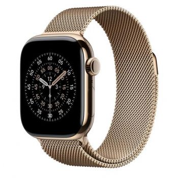 Curea Smartwatch Apple MGJ04ZM/A pentru Watch 42 mm, Milanese Loop (Auriu)
