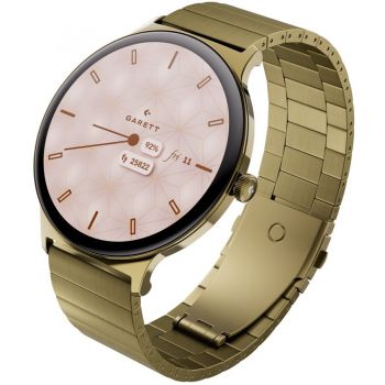 Garett Ceas inteligent Garett Verona 2, 1,43 inch, AMOLED, IP68, Otel auriu