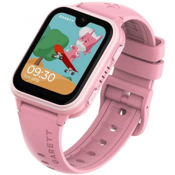 Garett Smartwatch Garett Kids Vibe 4G, 680 mAh, GPS, dimensiuni: 40x40x12mm, Roz