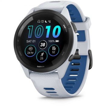 GARMIN Ceas inteligent Garmin Forerunner 265, 3.3Cm, 1.3Inch, AMOLED, 46 mm Digital, 416 x 416 Pixeli, Touchscreen, Alb-Albastru