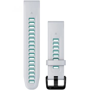 GARMIN Curea ceas smartwatch Garmin, 20mm, QuickFit, Silicon, Whitestone/Aqua