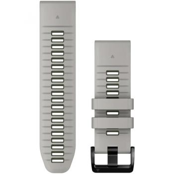 GARMIN Curea ceas smartwatch Garmin, 26mm, QuickFit, Silicon, Fog Gray/Moss