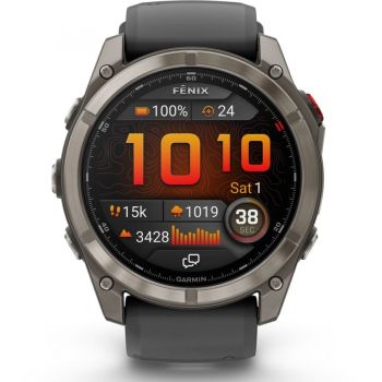 GARMIN Smartwatch Garmin fenix 8 Pro 51 mm, AMOLED, Sapphire, Titanium, Argintiu