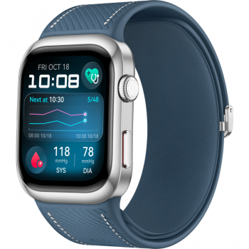 Huawei Ceas inteligent Huawei Watch D2, Luca-B29, Carcasa din aluminiu, Curea piele ecologica, Albastru