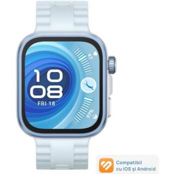 Huawei Smartwatch HUAWEI Watch Fit 4 Pro, Ecran AMOLED 1.82 inch, Bluetooth, ECG, 5 ATM, Curea Fluoroelastomer, Albastru