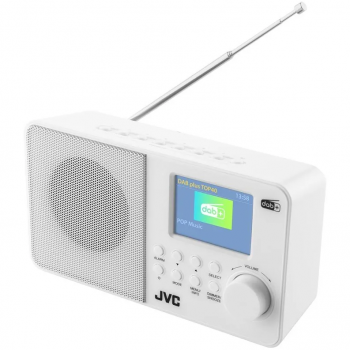 JVC Radio portabil JVC RA-E611W-DAB, alarma, antena, 2W, alb, 210x80x120mm