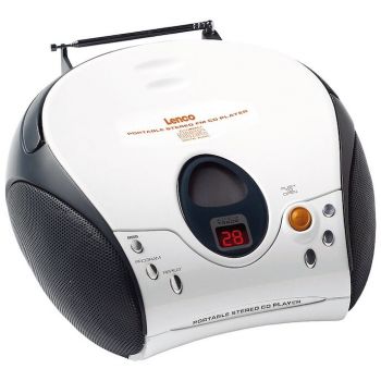 Lenco Sistem audio portabil Lenco SCD-24, CD Player, tuner FM, 2x1.2W, Alb/Negru