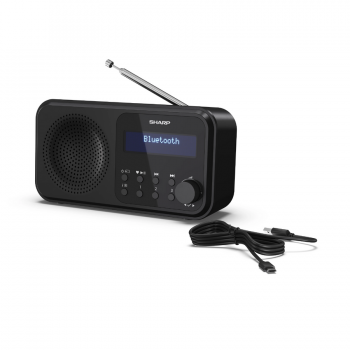 Sharp Radio portabil digital Sharp Tokyo, DAB+, FM RDS, Bluetooth, Negru (DRP420BK)