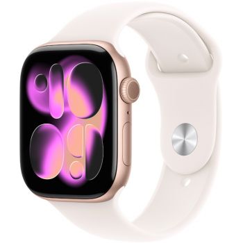SmartWatch Apple Watch Series 11, Cellular, GPS, 46mm Aluminium Rose Gold, Light Blush Sport Band - S/M