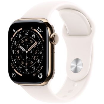 SmartWatch Apple Watch Series 11, Cellular, GPS, 46mm Carcasa Gold Titanium, Light Blush Sport Band - M/L