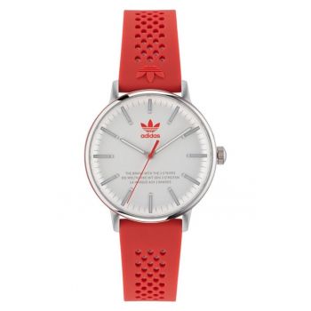 Ceas barbatesc -  argintiu - curea silicon - 38x8 mm