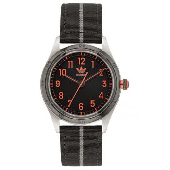 Ceas barbatesc -  inox - 42 mm - curea sintetica - negru - rezistent la apa 5 ATM