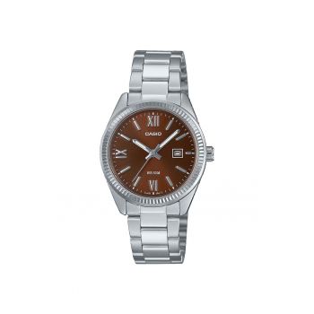 Ceas dama  LTP-1302DD - ion placat - afisaj data - 30.20x08.80mm - maro