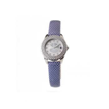 Ceas Dama -  Santorini Flower - inox - piele naturala - 30mm