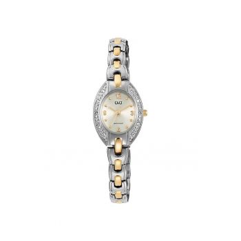 Ceas de dama  F15A-003PY - argintiu si auriu