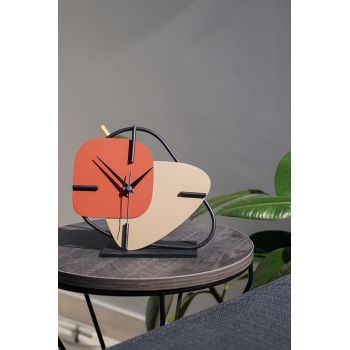 Ceas de masa, MYK2116-3, 26x25 cm, Roșu-maro / Maro