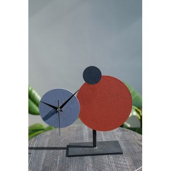 Ceas de masa, MYK2117-3, 26x25 cm, Roșu / Albastru / Antracit