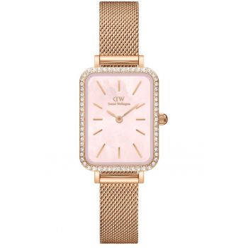 Ceas  Quadro Lumine - roz aurie - bratara din otel - 40mm - cadran perla