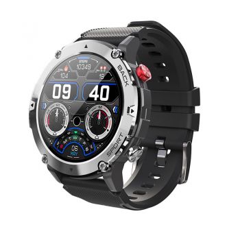 Ceas Smartwatch Sport C21, 1.32 inch, apel bluetooth, IP68,  multi sport, ritm cardiac, oxigen, notificari mesaje, Negru