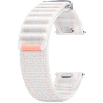 Samsung Curea material textil Samsung Fabric Band pentru Galaxy Watch 7 / 40 mm, latime 20 mm, marime XS, Roz Alb