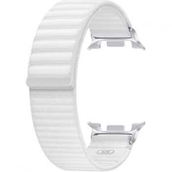 Samsung Curea Smartwatch Samsung Fabric Band, pentru Galaxy Watch 8 / Watch 8 Classic, marime S/M, Alb